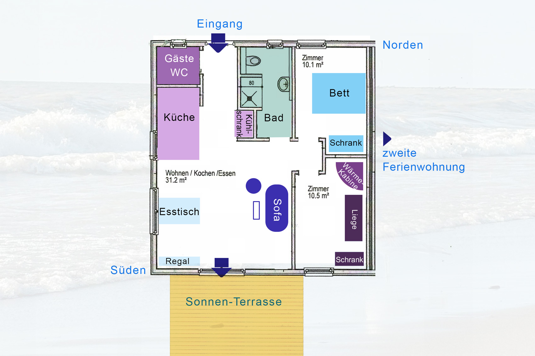 Bauplan der Ferienwohnung Fliederbeere bei Familie Vogel in Heringsdorf